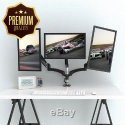 SLYPNOS Triple Monitor Mount Fully Adjustable Desk Free Stand for 3 LCD Screens