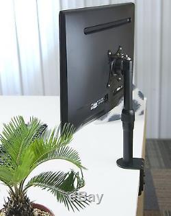 Single LCD Monitor Desk Mount Stand Adjustable with Tilt for 1 Screen up to 27