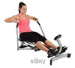 Stamina Trac Glider 1050 Rowing Machine Padded Seat LCD Monitor Stand Up Right