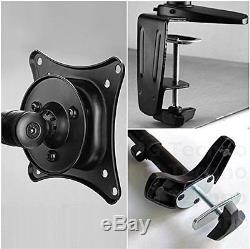 Suptek Dual Arm Adjustable Computer Monitor Desk Mount Stand for Two LCD Flat 75