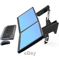 Suptek Dual Arm Full Motion LCD Stand Desk Mount for 10-30in Computer Monitor