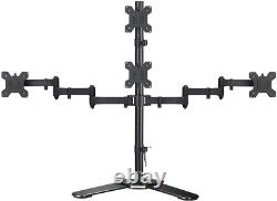 Suptek Quad LED LCD Monitor Stand up Free-Standing Desk Stand Extra Tall 31.5 P