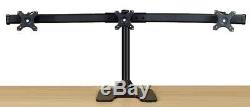 TRIPLE 3 LCD MONITOR STAND CURVED ARM FREESTANDING ADJUSTABLE 22 24 27 28