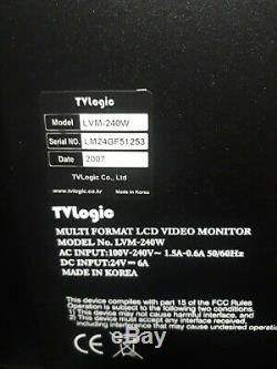 TV Logic LVM-240W multi-format 24 1920x1080 full HD studio Monitor With a Stand