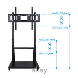 TV Mobile Flat-Panel Floor Stand Cart Height Adjustable LCD- 32''- 100'' Monitor