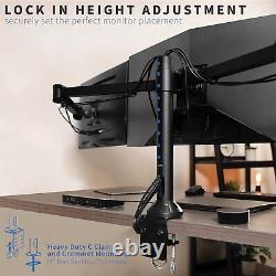 Triple 23 to 32 inch LED LCD Computer Monitor Desk Mount VESA Stand, Heavy Dut