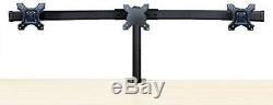 Triple 3 Computer Monitor Mount Stand Desktop Clamp Holder Swivel LCD LED Screen