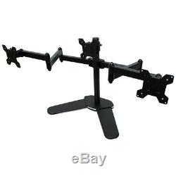 Triple Freestanding LCD Monitor Stand Desk Mount Adjustable Arm 3 Screens 13-27