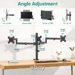 Triple LCD Monitor Desk Mount Fully Adjustable Horizontal Stand Fits 3 Screens u
