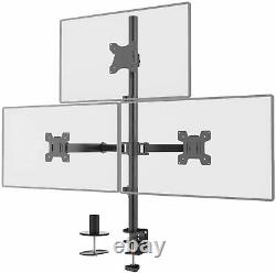 Triple LCD Monitor Desk Mount Fully Adjustable Stand Fits 3 Screens