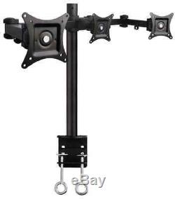 Triple LCD Monitor Desk Mount Stand Heavy Duty Fully Adjustable Fits 3 Screen