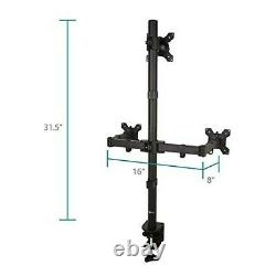 Triple LCD Monitor Desk Mount Stand Tilt Swivel Arms 66lb Support 3 Screens 27