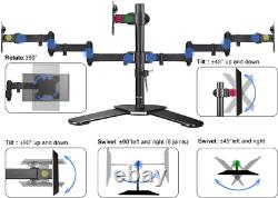 Triple LED LCD Monitor Free-Standing Desk Stand Heavy Duty Fully Adjustable Moun