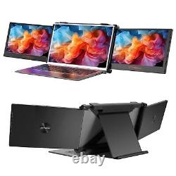 Triple Laptop Screen Extender Dual Portable Monitor Folding Display 1080P +Stand