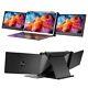 Triple Laptop Screen Extender Dual Portable Monitor Folding Display 1080P +Stand