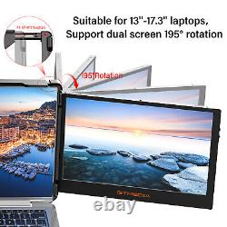 Triple Laptop Screen Extender Dual Portable Monitor Folding Display 1080P +Stand