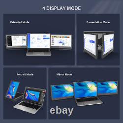 Triple Laptop Screen Extender Dual Portable Monitor Folding Display 1080P +Stand