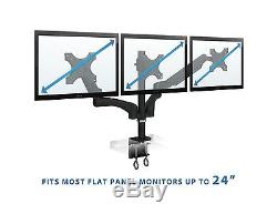 Triple Monitor Desk Mount Arm LCD Computer Display Stand Full-Motion