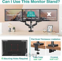 Triple Monitor Mount, 3 Monitor Desk Arm Fits Three Max 27 LCD Computer