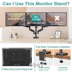 Triple Monitor Mount, 3 Monitor Desk Arm fits Three Max 27 LCD Computer Scre