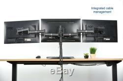 Triple Monitor Mount Fully Adjustable Desk Free Stand for 3 LCD Screens upto 27