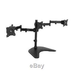 Triple Monitor Mount Stand Steel Robust Aluminium Compatible 13-27 LCD Monitor