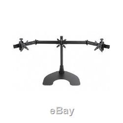 Triple Monitor Stand Adjustable Free Standing 24 Inch Screen LCD Desk Mount
