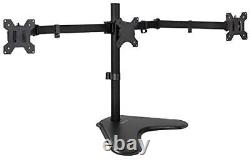 Triple Monitor Stand Freestanding LCD Computer Screen Desk Mount 66 Lbs Capac