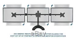Triple Monitor Stand LCD Computer Screen Desk Mount Monitors Full Motion NEW