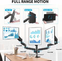 Triple Monitor Stand Mount, 3 Monitor Desk Mount for Three Max 27 Inch Computer