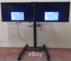 Twin NEC V463 Series 46 LCD Monitor Large Format Display + Cart Stand & Remote