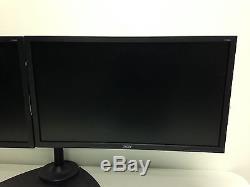 Two Acer V246HL 24 LCD Monitors with Dual Monitor Stand + Matrox DualHead2G0