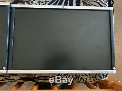 Two HP Compaq LA2405wg 24 1920 x 1200 backlit LCD Display Monitor with Dual Stand