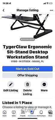 TygerClaw ErgonomicSit-Stand DesktopWorkstation Stand