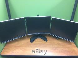 USED Triple LCD Monitor Stand/Mount Adjustable 3 Screens 13-24 withDELL LCDs
