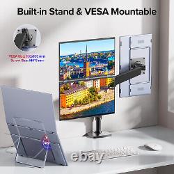 Used 18.5 Dual Portable Monitor Folding Display 1080P withIntegrated Stand &VESA