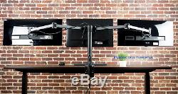 VIVO Black Triple LED LCD Computer Monitor Desk Mount VESA Stand, Heavy Duty and