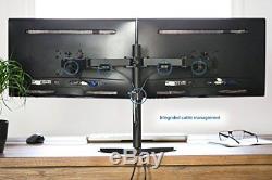 VIVO Dual LCD Monitor Free Standing Desk Mount with Optional Bolt-through Gromme