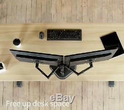 VIVO Dual LED LCD Monitor Free-Standing Desk Stand for 2 Screens up to 27 inches
