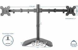 VIVO Dual LED LCD Monitor Free-Standing Desk Stand for 2 Screens up to 27 inches