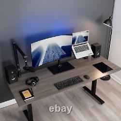 VIVO Free Standing Single Computer Monitor and Laptop Combo Desk Stand Black