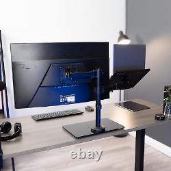 VIVO Free Standing Single Computer Monitor and Laptop Combo Desk Stand Black
