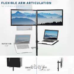 VIVO Laptop and Dual 13 to 27 inch LCD Monitor Stand up Desk Mount, Black