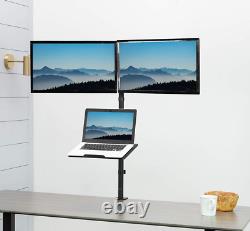 VIVO Laptop and Dual 13 to 27 inch LCD Monitor Stand up Desk Mount, Black