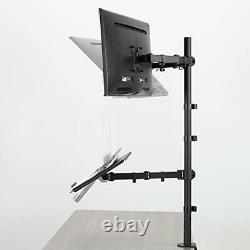 VIVO Laptop and Dual 13 to 27 inch LCD Monitor Stand up Desk Mount, Extra Tall A