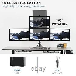 VIVO Quad 13 to 24 LCD Monitor Freestanding Desk Stand 3 + 1 = 4 Screens