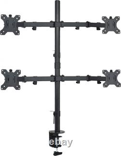 VIVO Quad 13 to 30 inch LCD Monitor Desk Mount, Fully Adjustable Stand Black