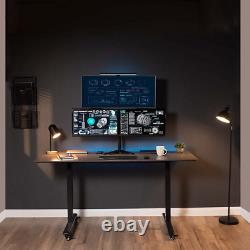 VIVO Triple LCD LED Computer Monitor Desk Stand, Free Standing Heavy Black