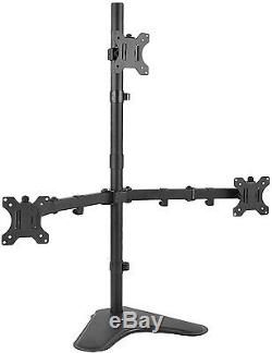 VIVO Triple LCD Monitor Desk Stand Free Stand Heavy Duty Adjustable STAND-V003E