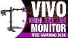 Vivo Dual Led LCD Monitor Free Standing Desk Stand For 2 Screens Up To 27 Inches Heavy Duty